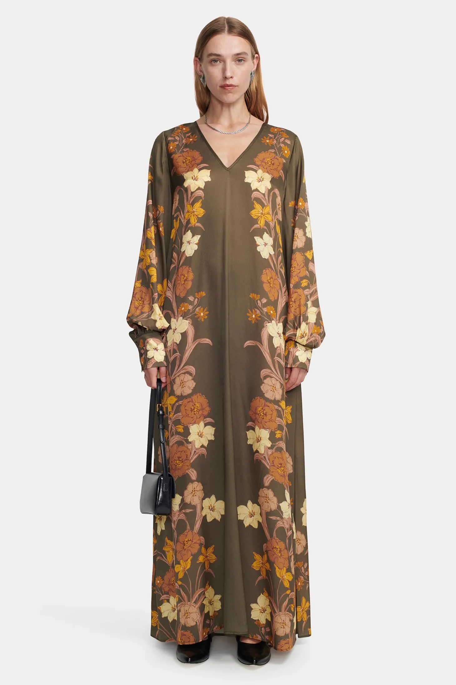Agnes Dress Moss Floral