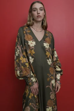 Agnes Dress Moss Floral