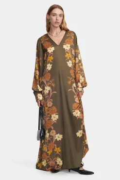 Agnes Dress Moss Floral