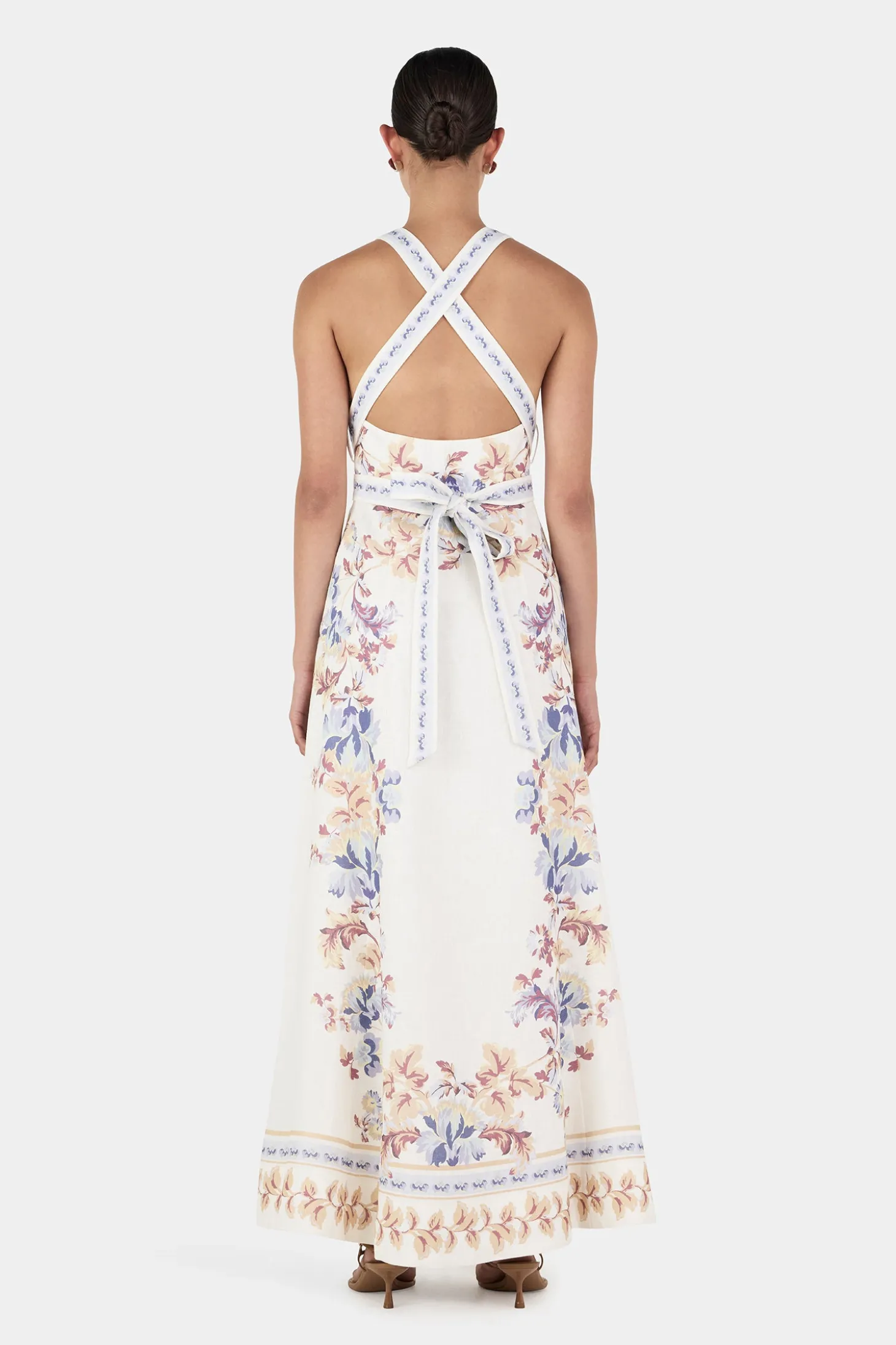 Alanis Linen Dress Hawaiian Tablecloth