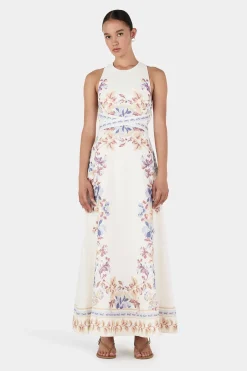Alanis Linen Dress Hawaiian Tablecloth
