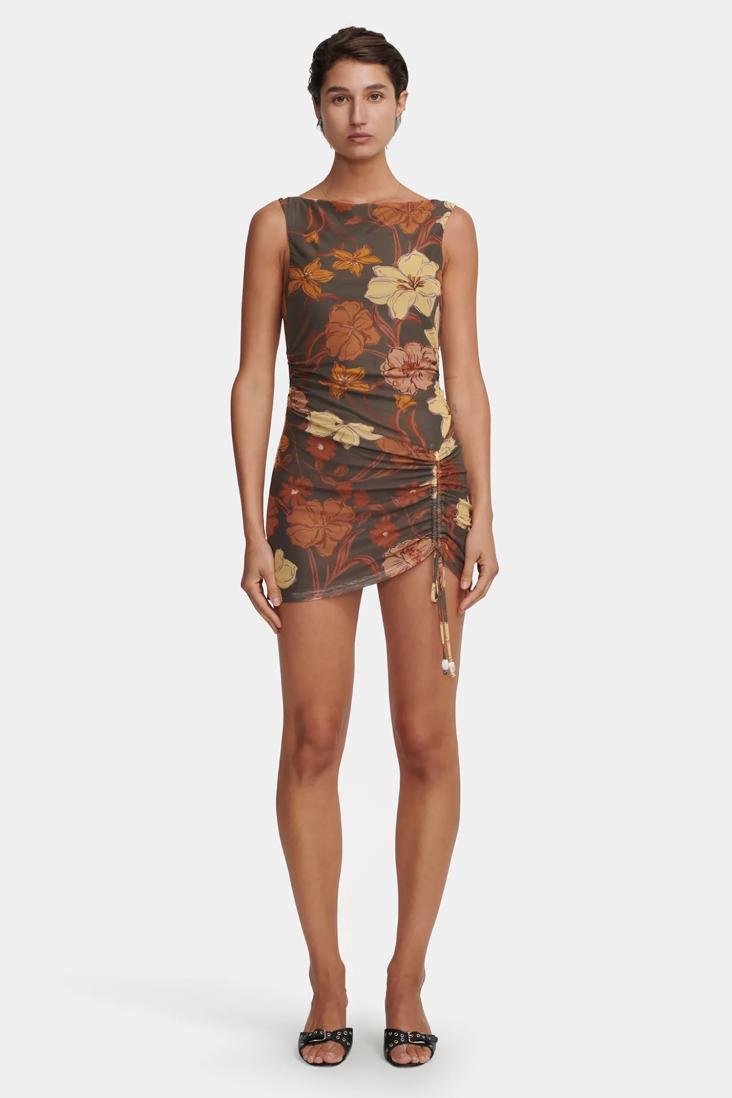 Alba Mini Dress Moss Floral