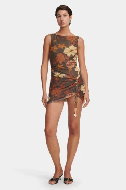 Alba Mini Dress Moss Floral