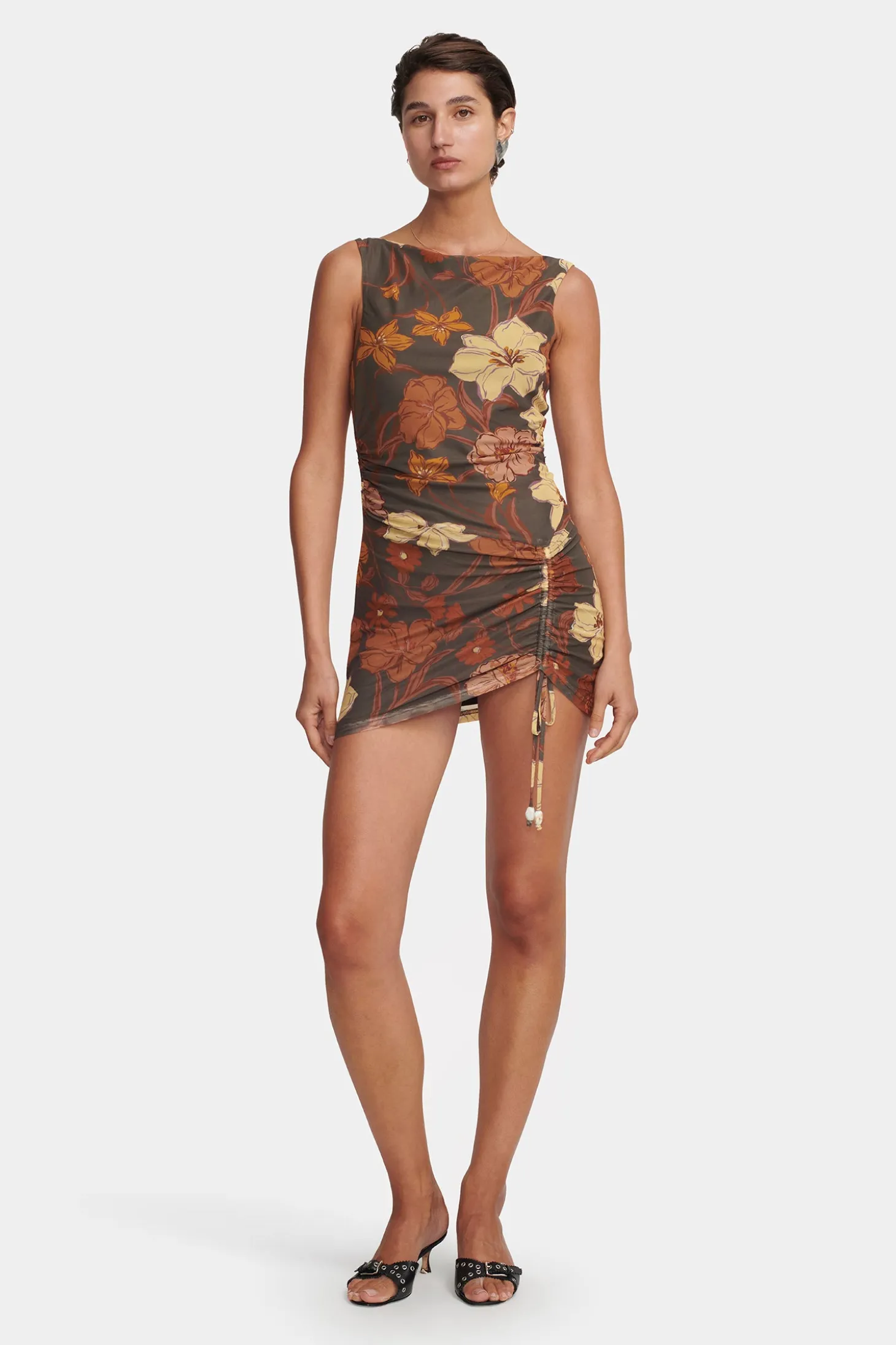 Alba Mini Dress Moss Floral