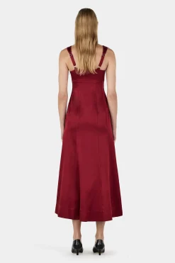 Alessandra Midi Dress Red Dahlia
