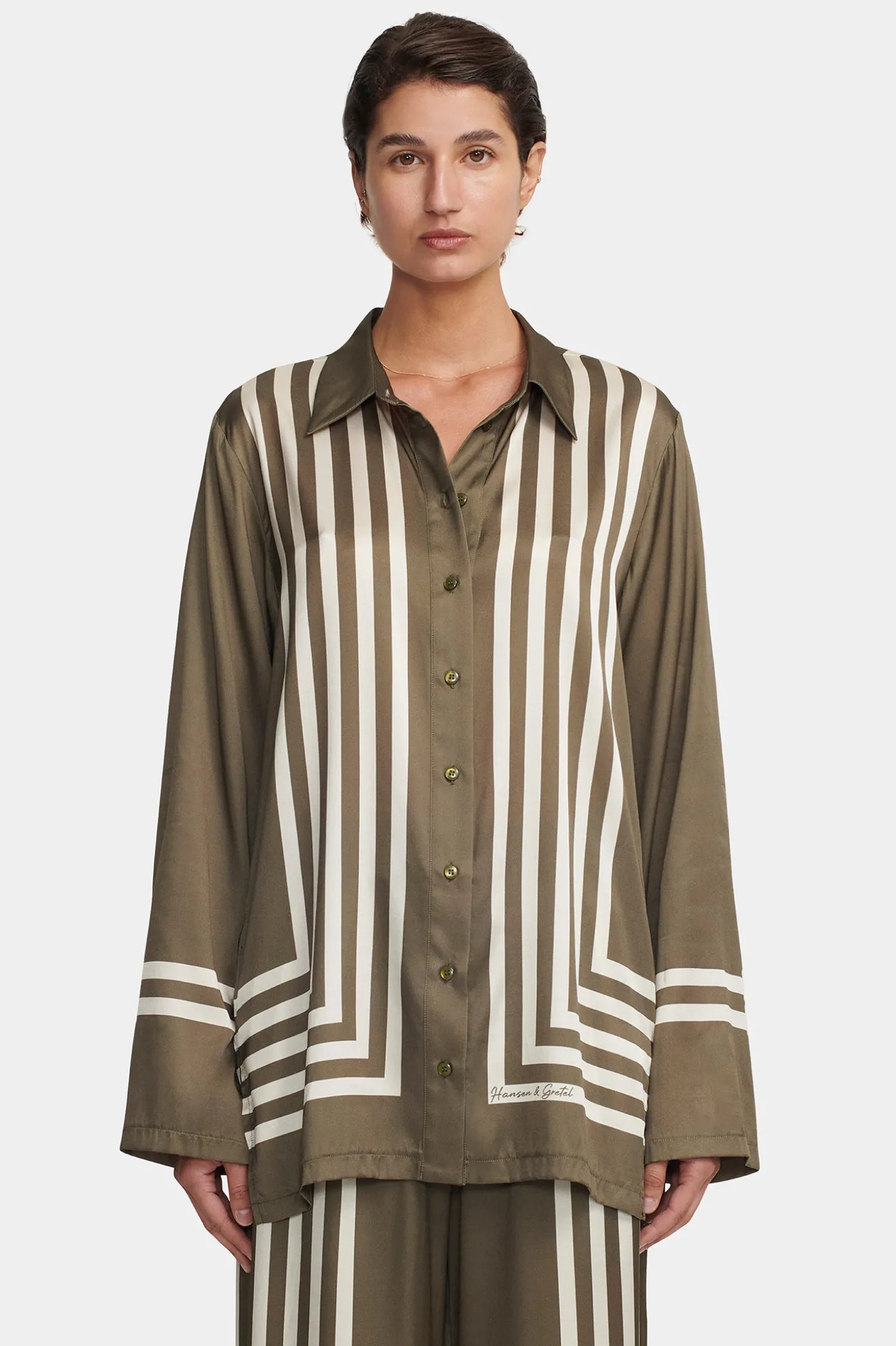 Allora Shirt Moss Stripe
