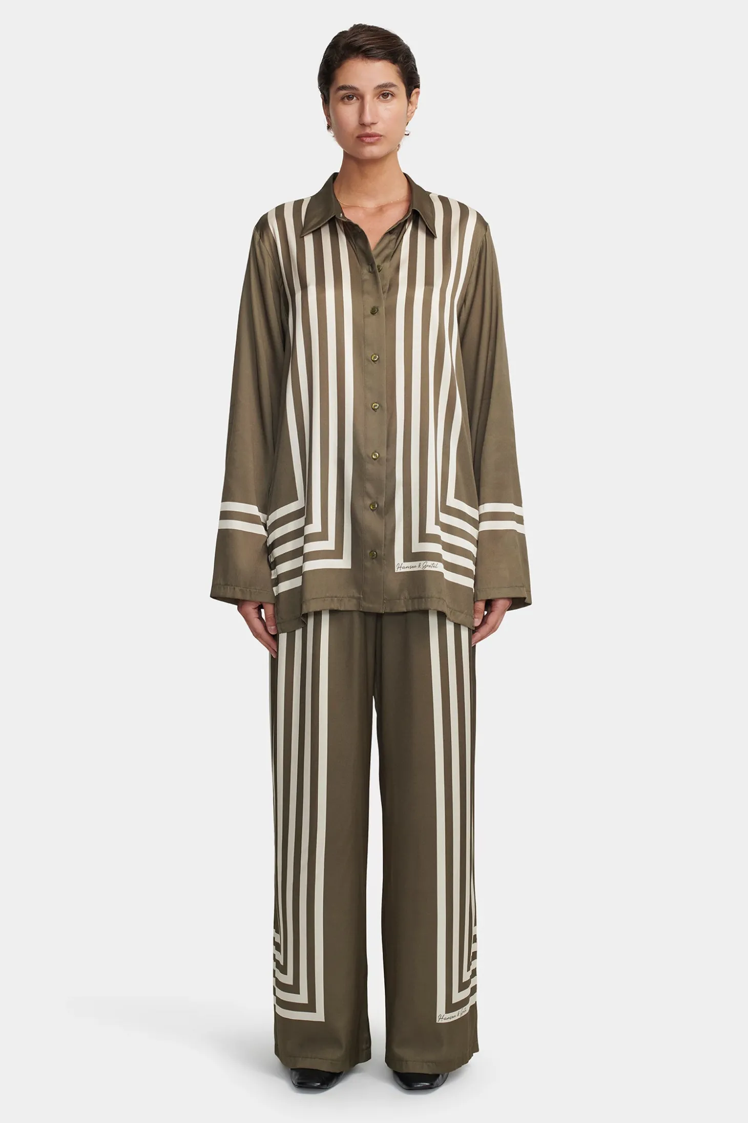 Allora Shirt Moss Stripe