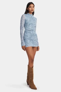 Ashlen Mini Dress Indigo Paisley