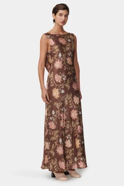 Chloe Dress Carob Floral