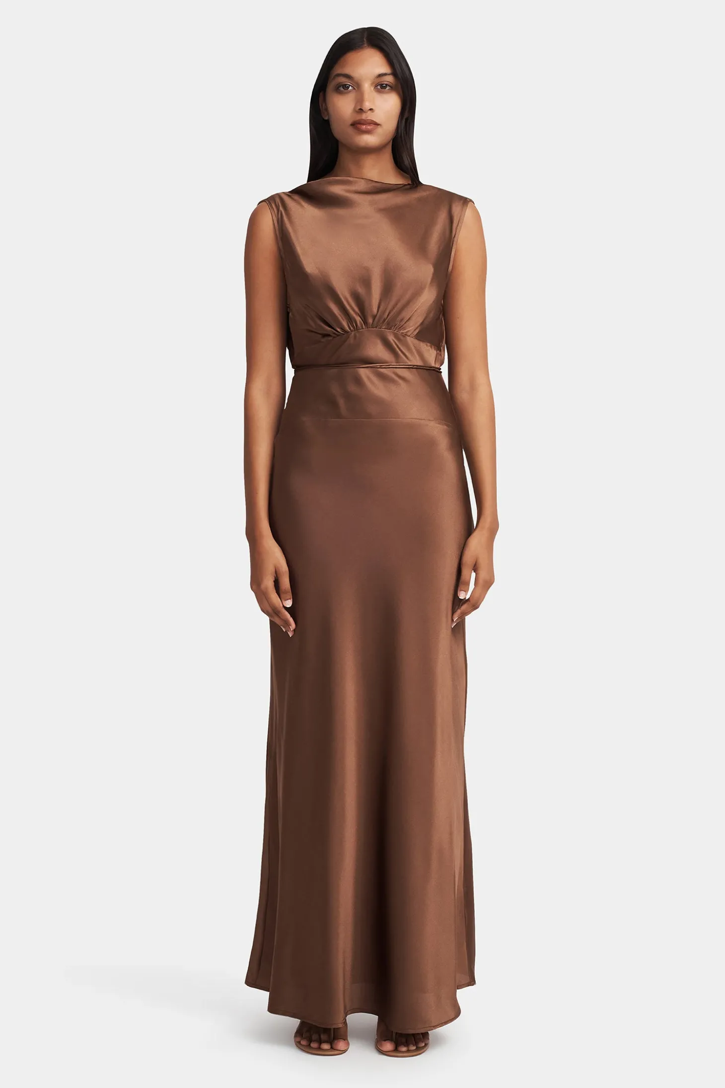 Clara Bias Dress Biscuit