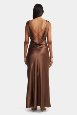 Clara Bias Dress Biscuit