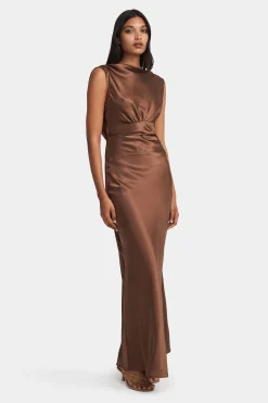 Clara Bias Dress Biscuit