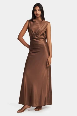 Clara Bias Dress Biscuit