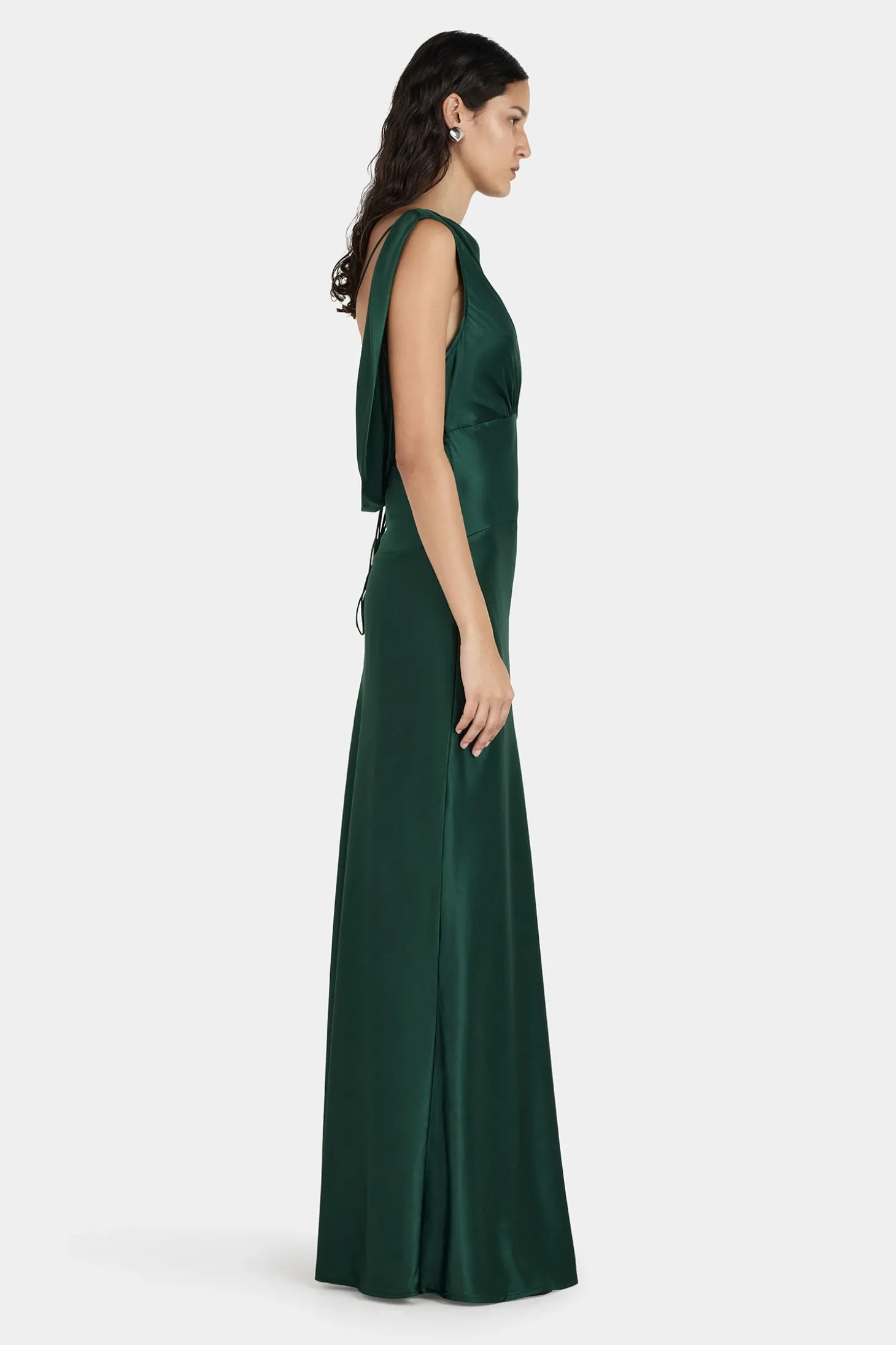 Clara Bias Dress Pine Green