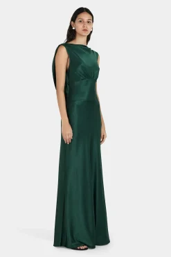 Clara Bias Dress Pine Green