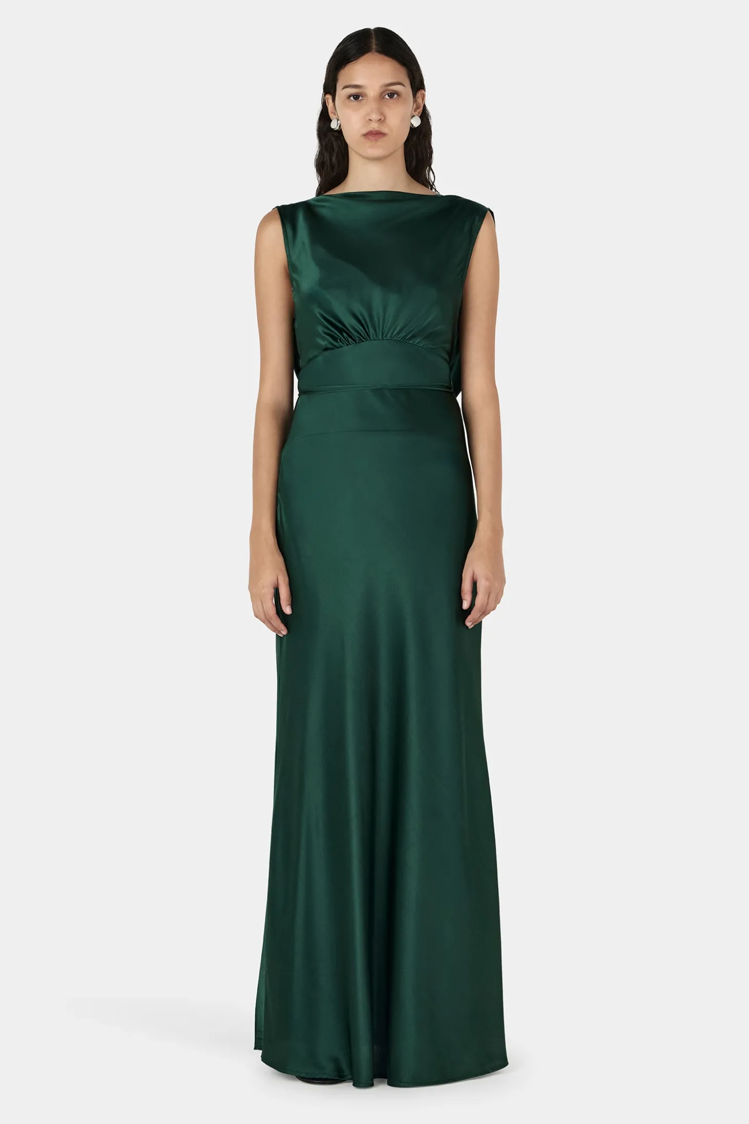 Clara Bias Dress Pine Green