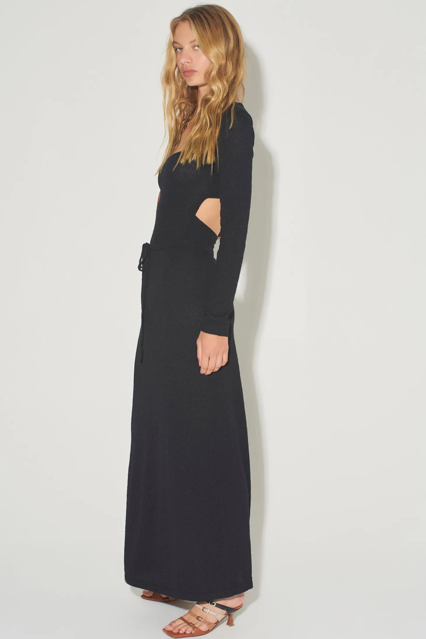 Cory Fitted Knit Top Black