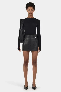 Dixie Leather Skirt Black