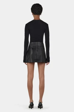 Dixie Leather Skirt Black