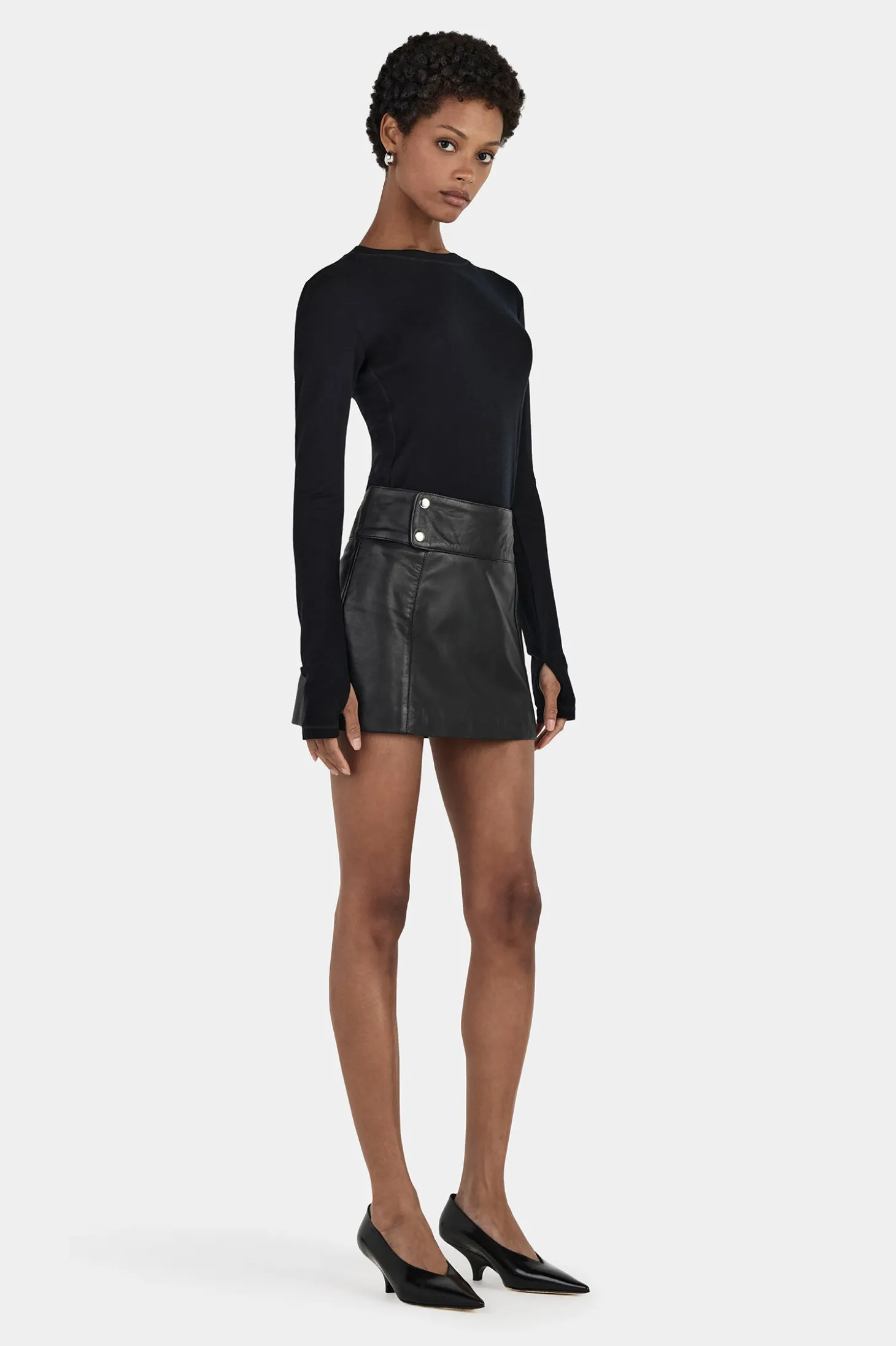 Dixie Leather Skirt Black