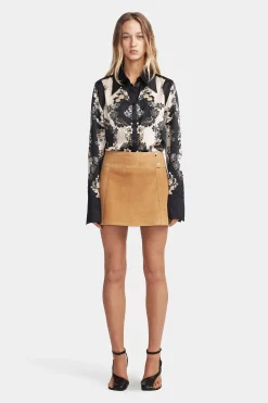 Dixie Suede Skirt Caramel