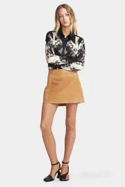 Dixie Suede Skirt Caramel