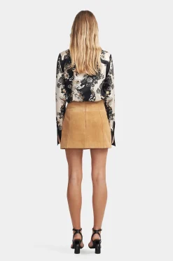 Dixie Suede Skirt Caramel