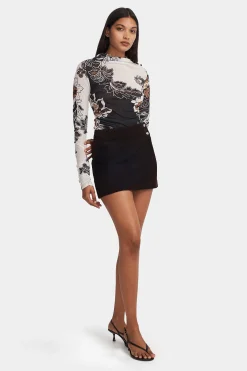 Dixie Suede Skirt Carob