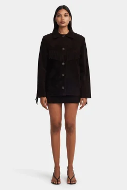 Dixie Suede Skirt Carob