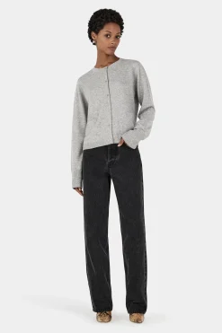 Dolly Cashmere Cardigan Grey Marle