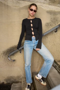 Eileen Jersey Top Black