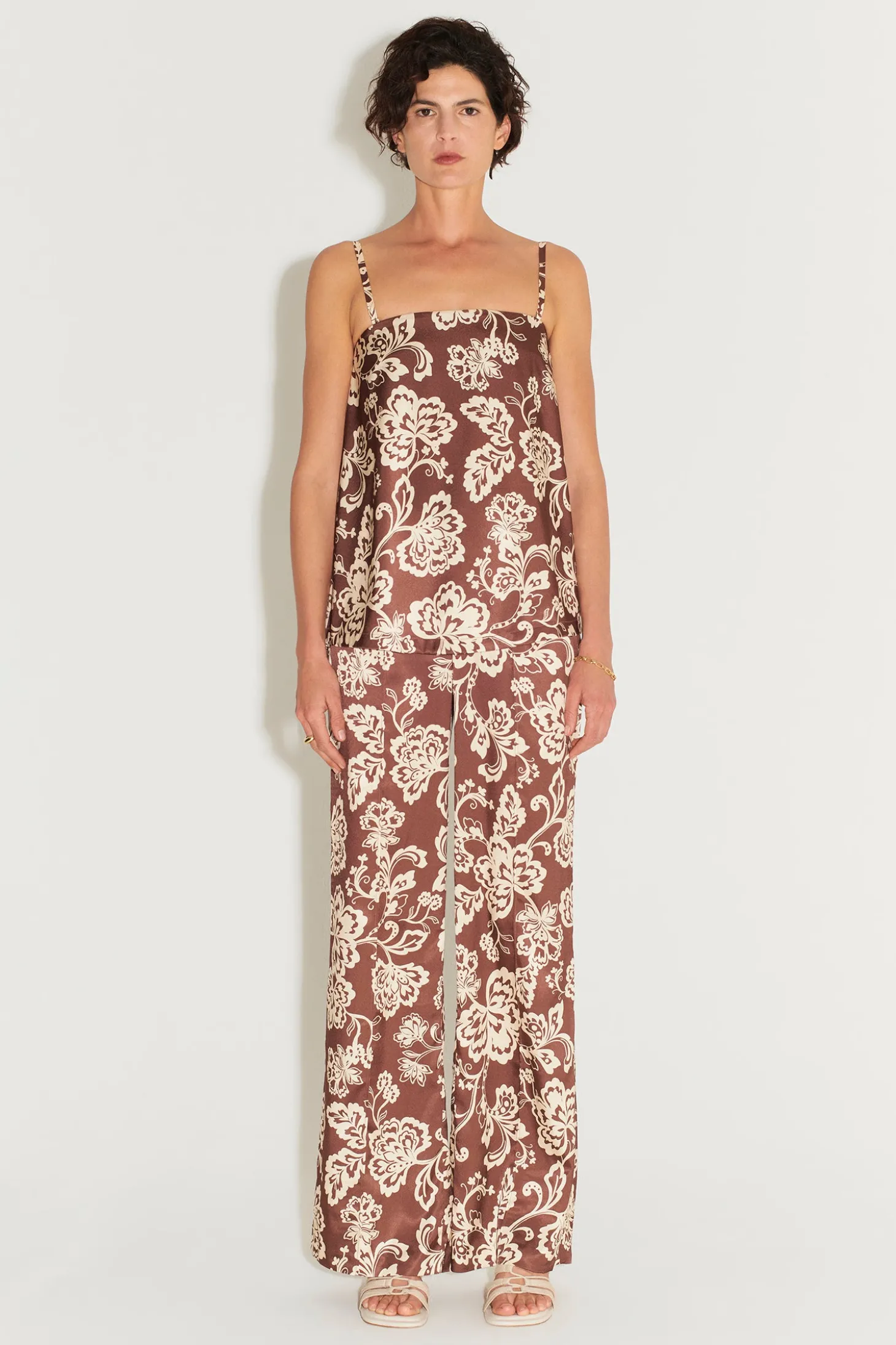 Eugenia Tailored Pant Chocolate Floral