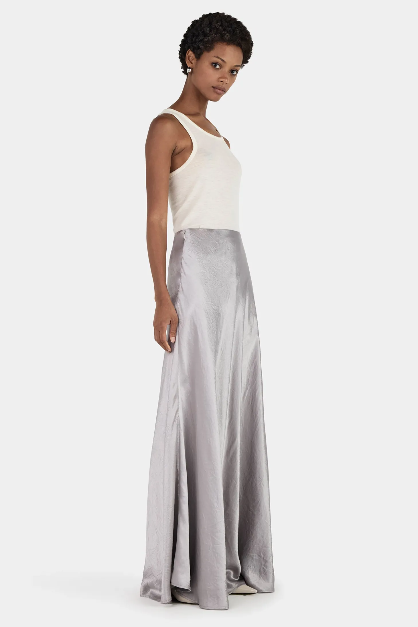 Femme Maxi Skirt Silver