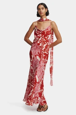 Florencia Midi Dress Scarlet Garden