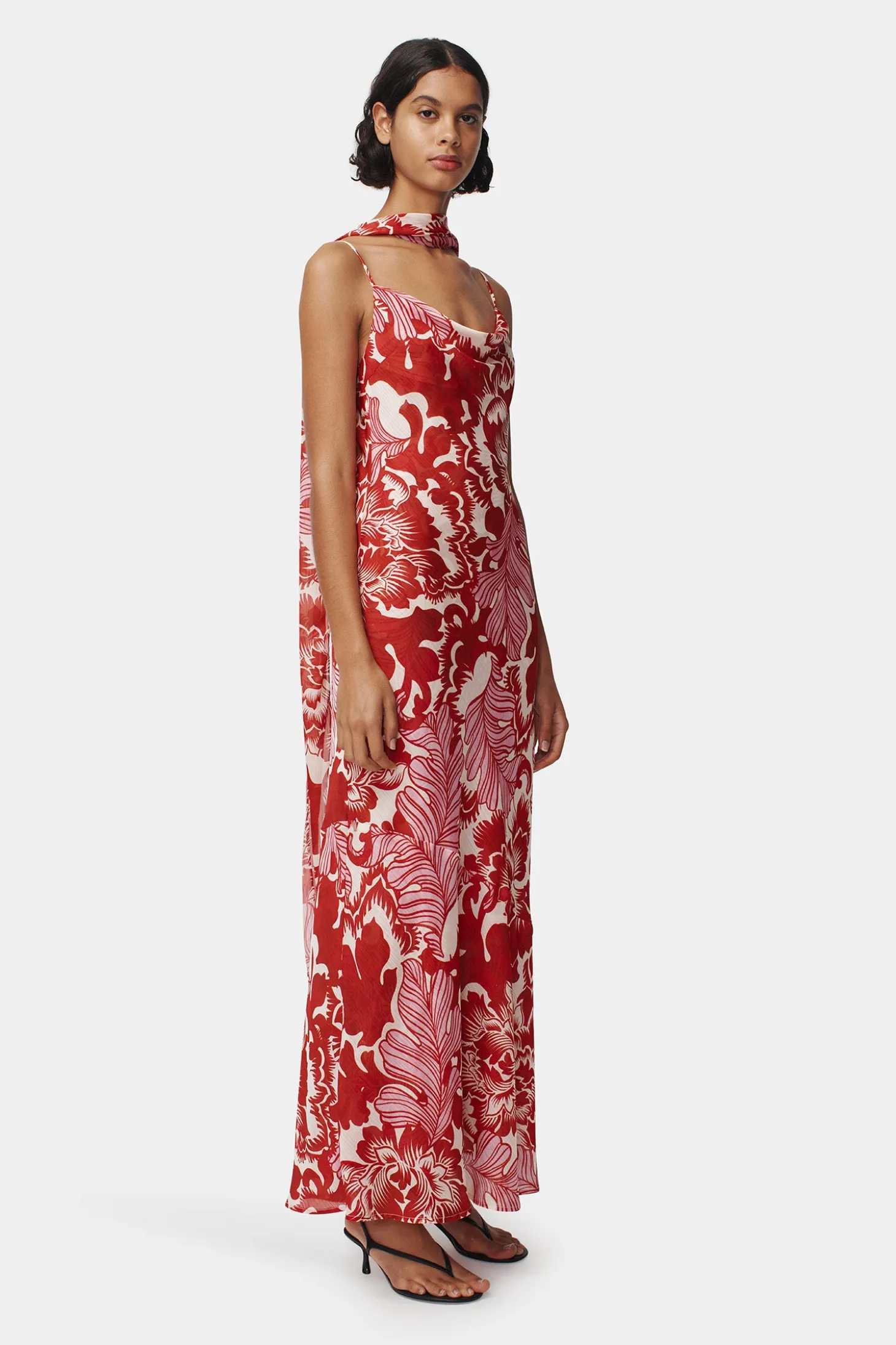 Florencia Midi Dress Scarlet Garden