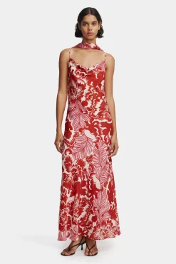 Florencia Midi Dress Scarlet Garden