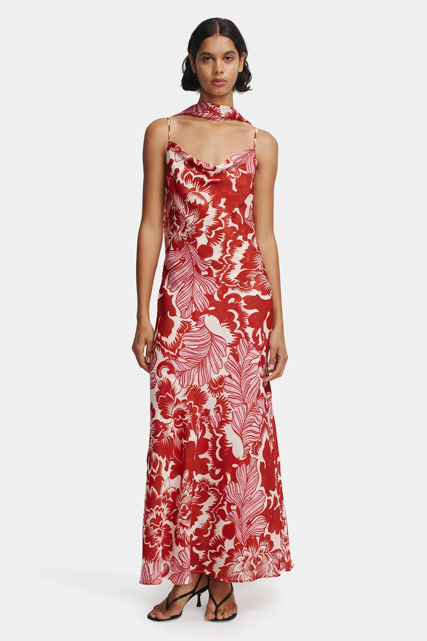 Florencia Midi Dress Scarlet Garden