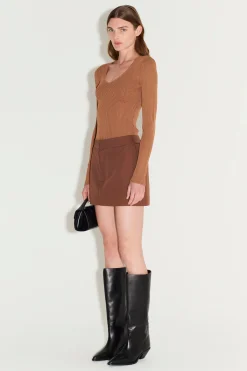Forrester Suit Skirt Chocolate