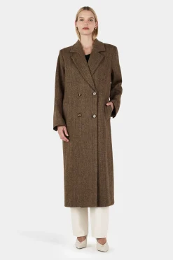 Frederik Tailored Coat Brown Herringbone