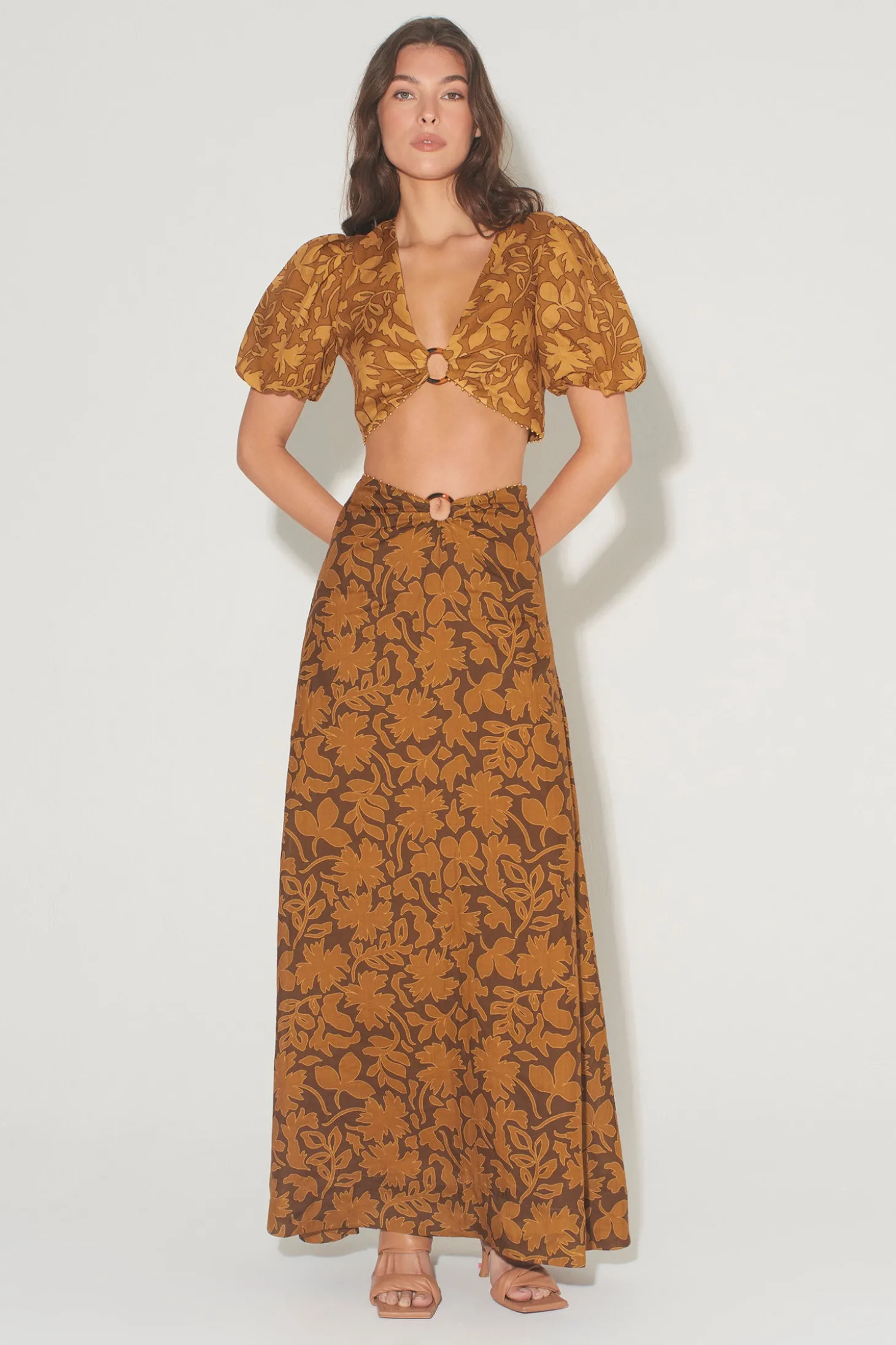 Freya Skirt Cocoa Leaf