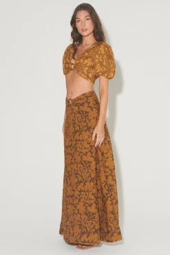 Freya Skirt Cocoa Leaf