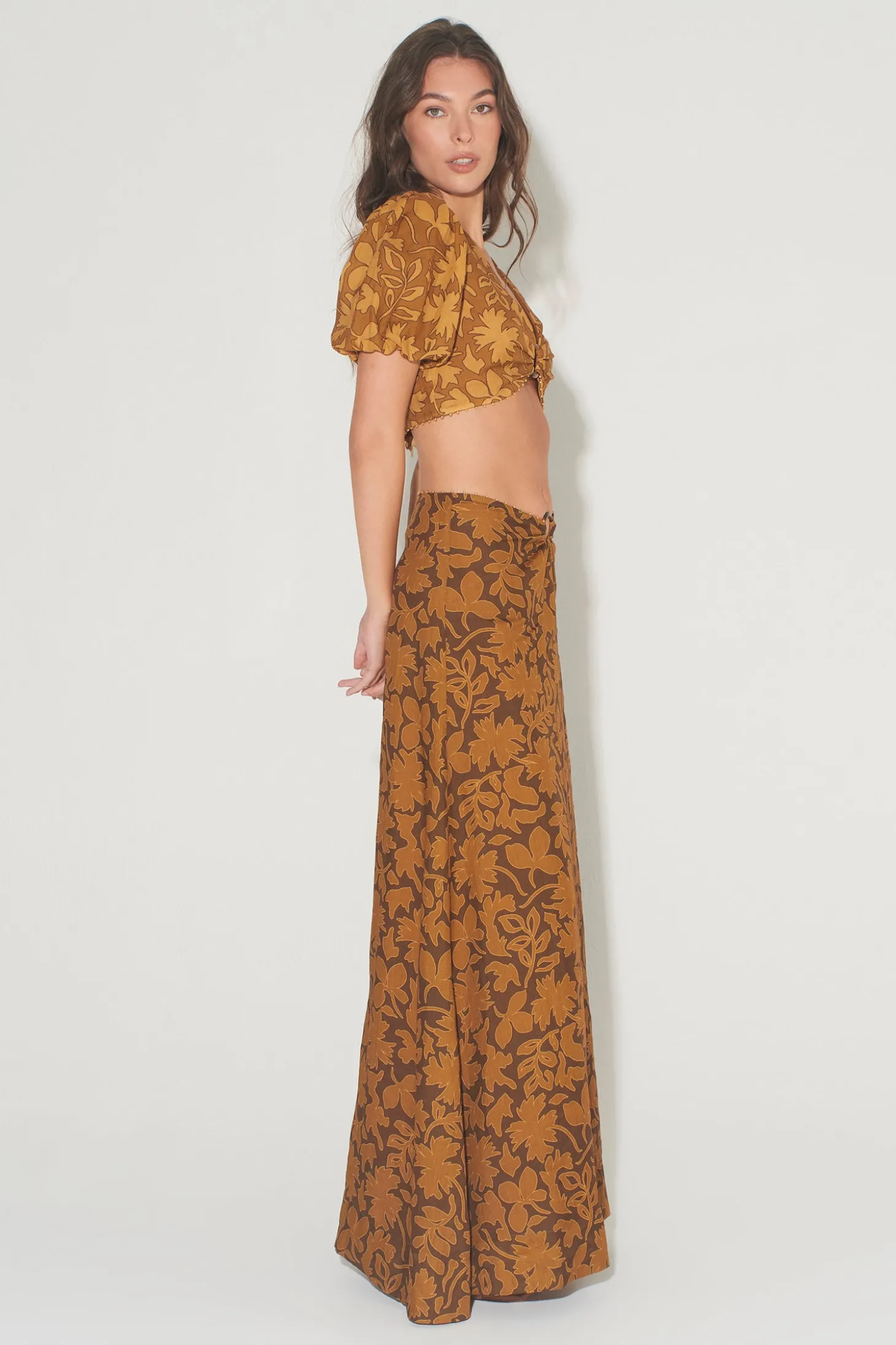 Freya Skirt Cocoa Leaf