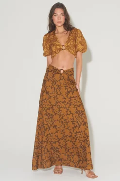 Freya Skirt Cocoa Leaf