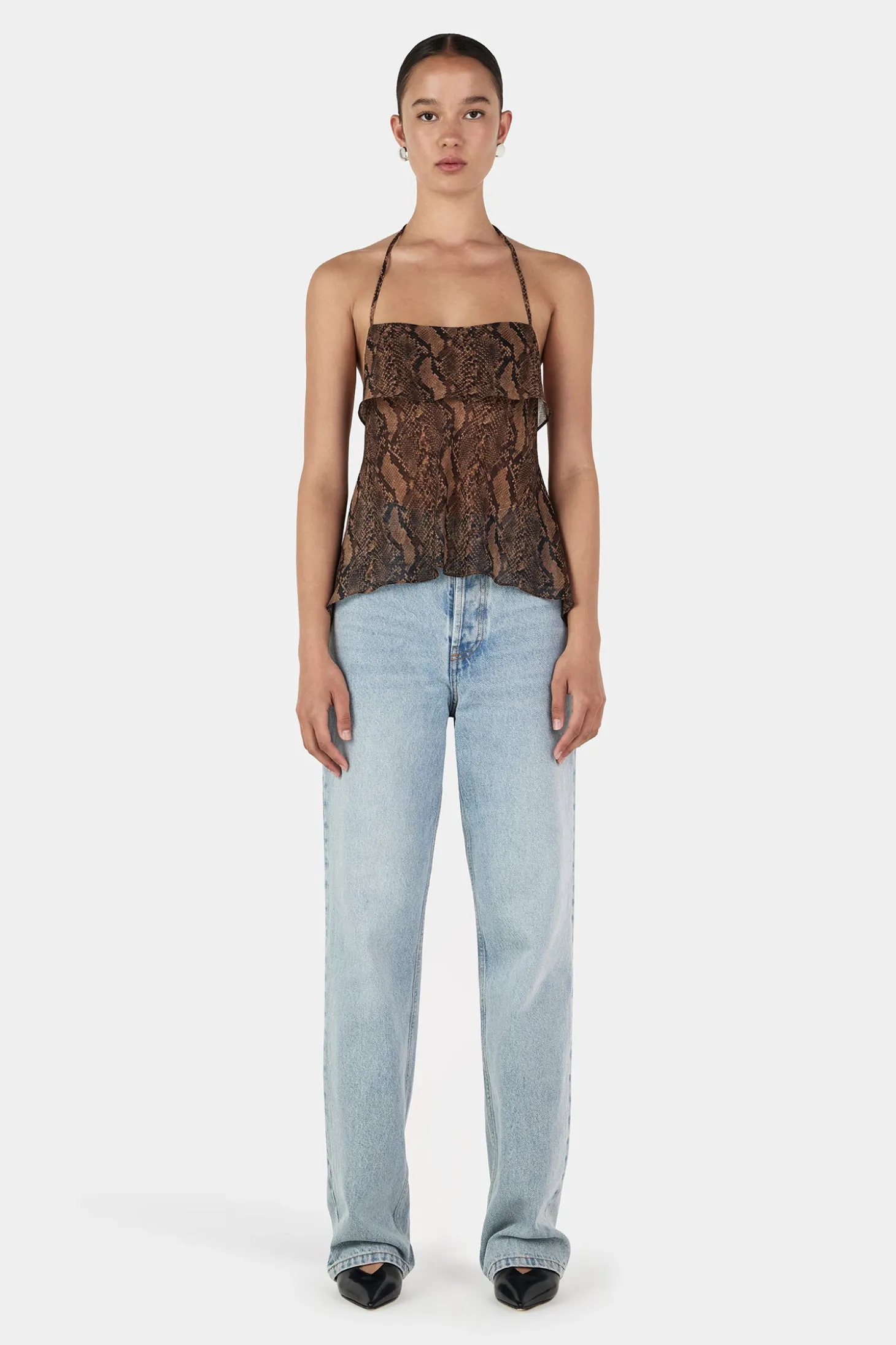 Gina Backless Cami Tan Python
