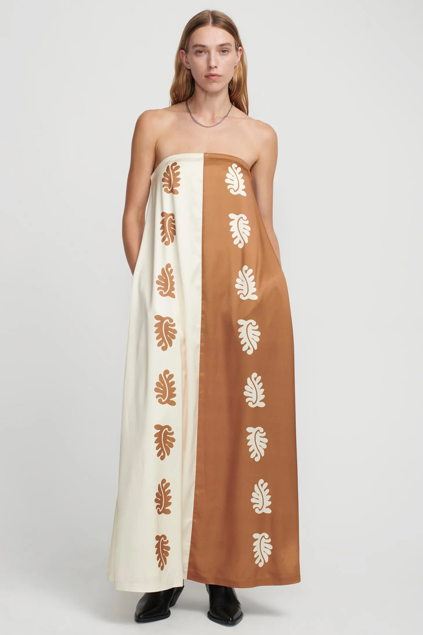 Ikaria Trapeze Dress Stencil Leaf