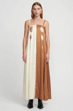 Ikaria Trapeze Dress Stencil Leaf