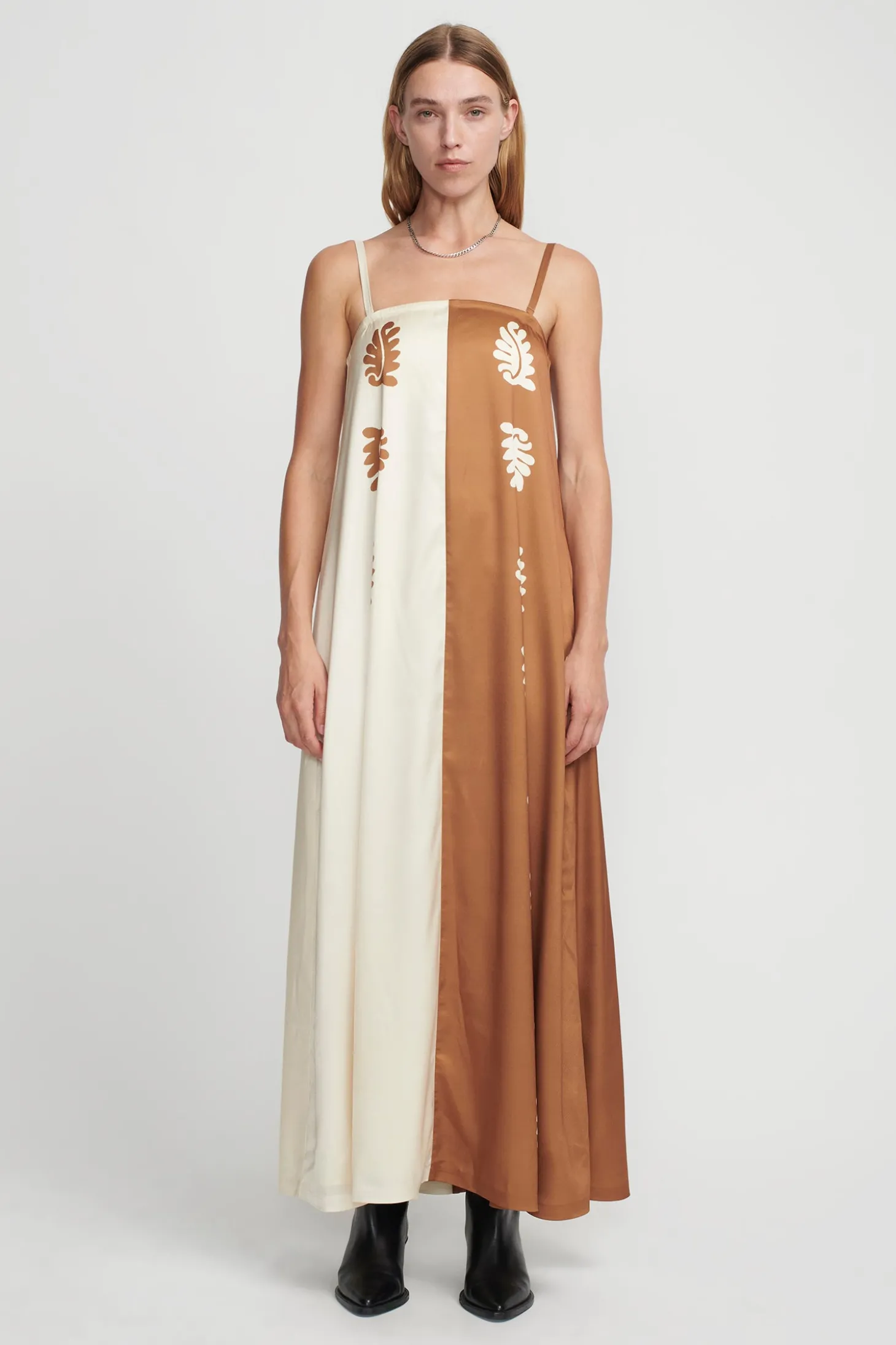 Ikaria Trapeze Dress Stencil Leaf