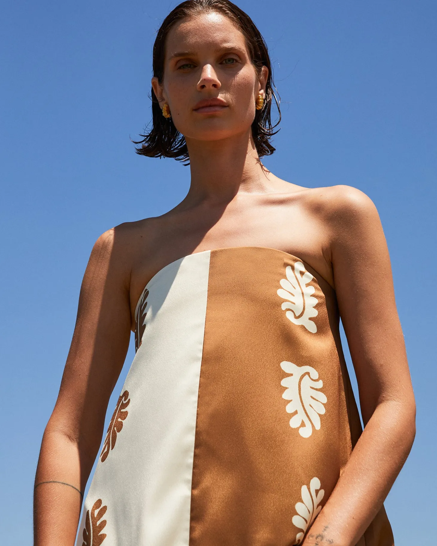 Ikaria Trapeze Dress Stencil Leaf