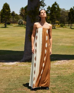 Ikaria Trapeze Dress Stencil Leaf