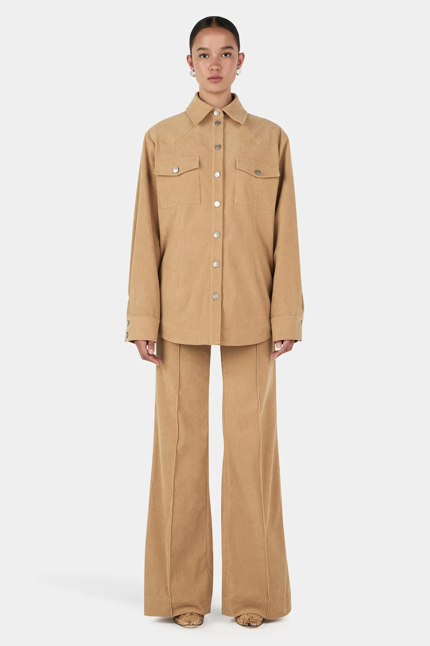 Jackson Corduroy Shirt Taupe
